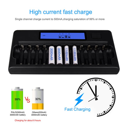 100-240V 12 Slot Battery Charger for AA / AAA / NI-MH / NI-CD Battery, with LCD Display, US Plug - Charger & Converter by PMC Jewellery | Online Shopping South Africa | PMC Jewellery | Buy Now Pay Later Mobicred