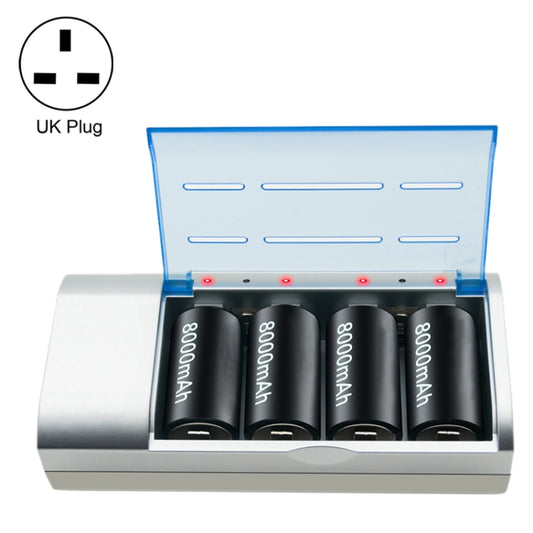 AC 100-240V 4 Slot Battery Charger for AA & AAA & C / D Size Battery, UK Plug - Charger & Converter by PMC Jewellery | Online Shopping South Africa | PMC Jewellery | Buy Now Pay Later Mobicred