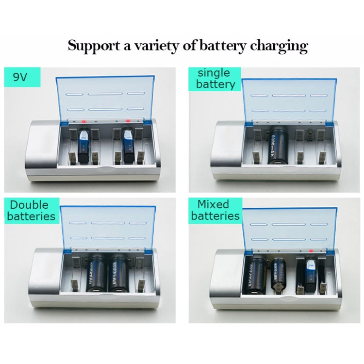 AC 100-240V 4 Slot Battery Charger for AA & AAA & C / D Size Battery, US Plug - Charger & Converter by PMC Jewellery | Online Shopping South Africa | PMC Jewellery | Buy Now Pay Later Mobicred