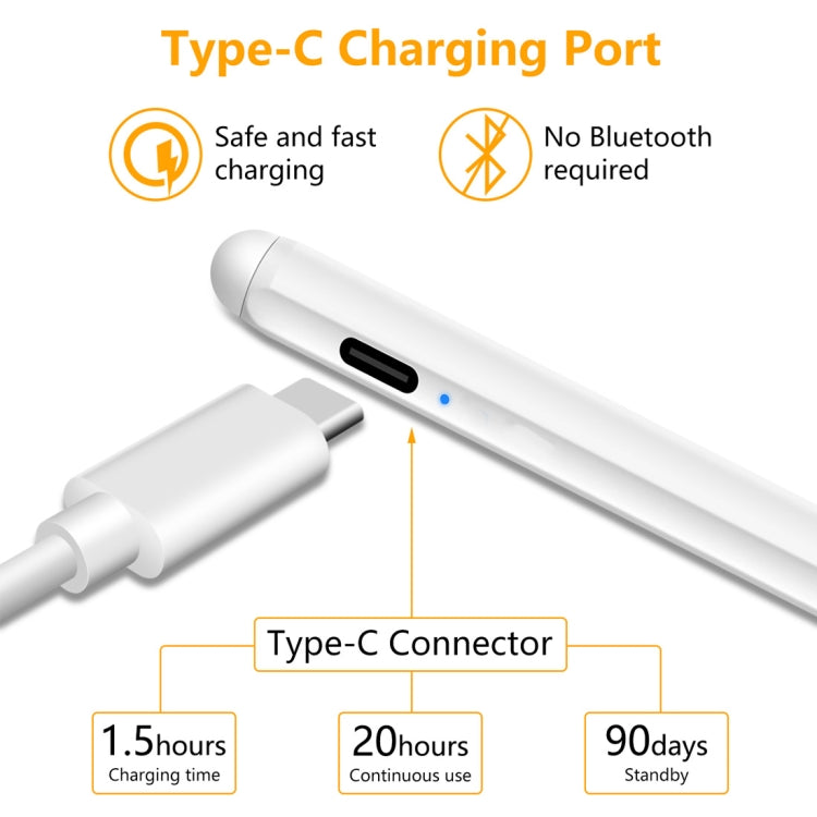 1.4-2.3mm Magnetic Design Superfine Nib Prevent Accidental Touch Handwritten Capacitive Screen Stylus Pen(White) - Stylus Pen by PMC Jewellery | Online Shopping South Africa | PMC Jewellery | Buy Now Pay Later Mobicred