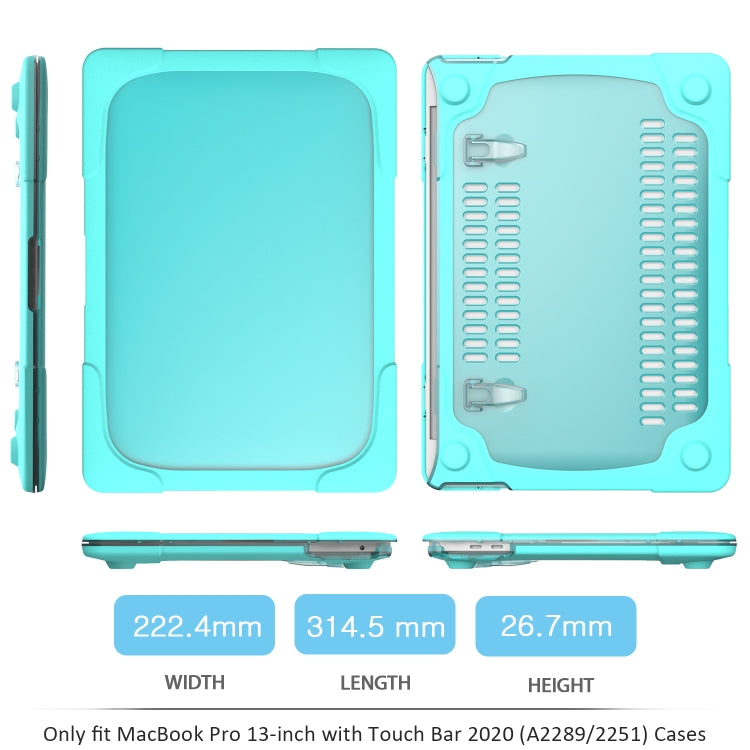 For MacBook Pro 13 inch 2022 & A2289 / A2251 / A2338 2020 PC + TPU Two Colors Laptop Protective Case(Mint Green) - MacBook Pro Cases by PMC Jewellery | Online Shopping South Africa | PMC Jewellery | Buy Now Pay Later Mobicred