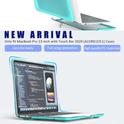 For MacBook Pro 13 inch 2022 & A2289 / A2251 / A2338 2020 PC + TPU Two Colors Laptop Protective Case(Mint Green) - MacBook Pro Cases by PMC Jewellery | Online Shopping South Africa | PMC Jewellery | Buy Now Pay Later Mobicred