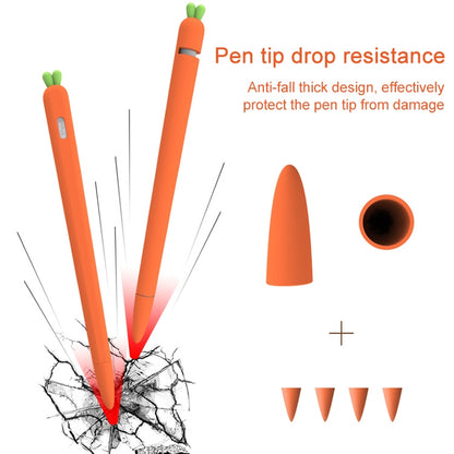 LOVE MEI For Apple Pencil 1 Carrot Shape Stylus Pen Silicone Protective Case Cover (Red) - Pencil Accessories by LOVE MEI | Online Shopping South Africa | PMC Jewellery