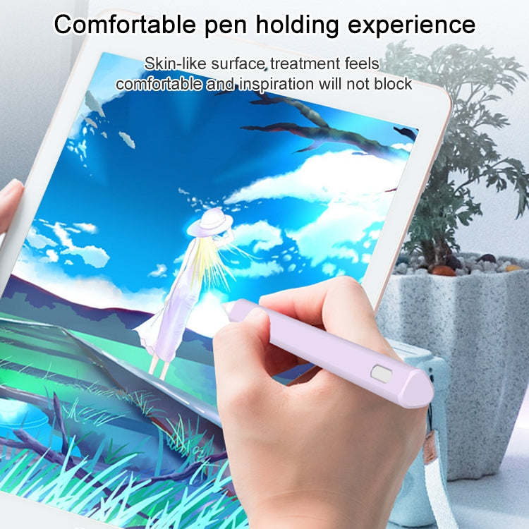 LOVE MEI For Apple Pencil 2 Triangle Shape Stylus Pen Silicone Protective Case Cover(Purple) - Pencil Accessories by LOVE MEI | Online Shopping South Africa | PMC TechLife | Buy Now Pay Later Mobicred