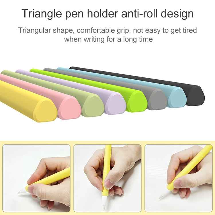 LOVE MEI For Apple Pencil 2 Triangle Shape Stylus Pen Silicone Protective Case Cover(Yellow) - Pencil Accessories by LOVE MEI | Online Shopping South Africa | PMC Jewellery