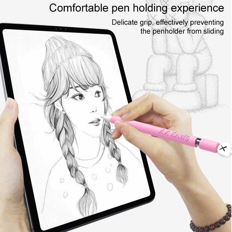 LOVE MEI For Apple Pencil 1 Middle Finger Shape Stylus Pen Silicone Protective Case Cover (Pink) - Pencil Accessories by LOVE MEI | Online Shopping South Africa | PMC Jewellery