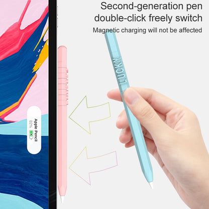 LOVE MEI For Apple Pencil 1 Number Letter Design Stylus Pen Silicone Protective Case Cover(Pink) - Pencil Accessories by LOVE MEI | Online Shopping South Africa | PMC Jewellery