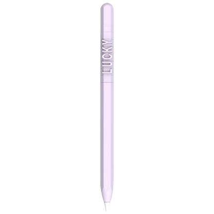 LOVE MEI For Apple Pencil 1 Number Letter Design Stylus Pen Silicone Protective Case Cover(Purple) - Pencil Accessories by LOVE MEI | Online Shopping South Africa | PMC Jewellery