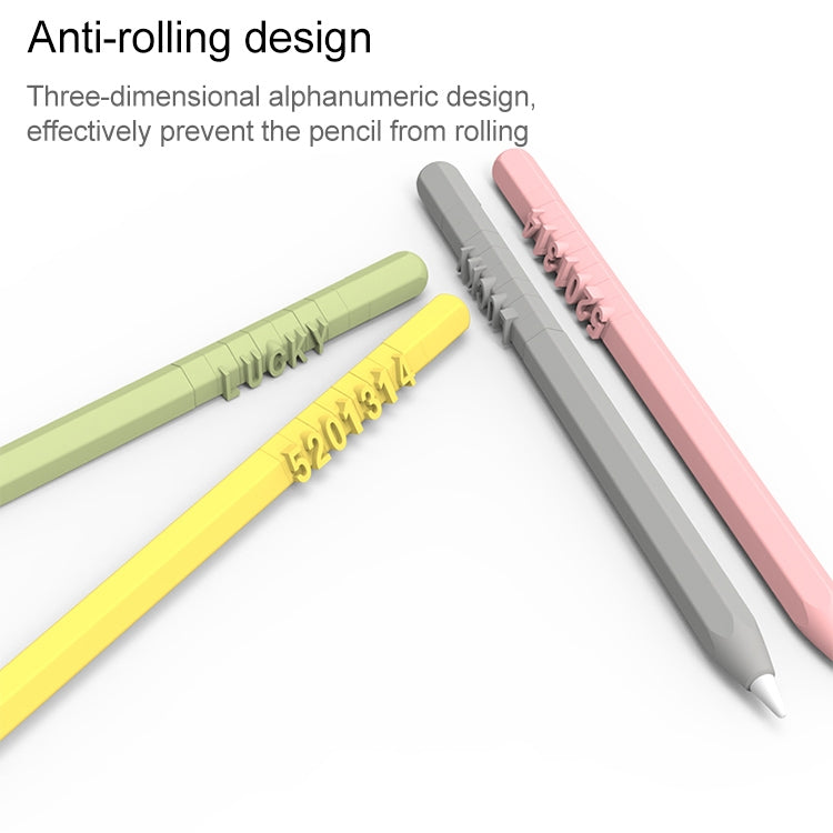 LOVE MEI For Apple Pencil 1 Number Letter Design Stylus Pen Silicone Protective Case Cover(Yellow) - Pencil Accessories by LOVE MEI | Online Shopping South Africa | PMC Jewellery