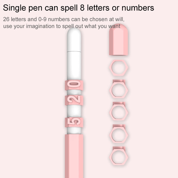 LOVE MEI For Apple Pencil 2 Number Letter Design Stylus Pen Silicone Protective Case Cover (Grey) - Pencil Accessories by LOVE MEI | Online Shopping South Africa | PMC Jewellery