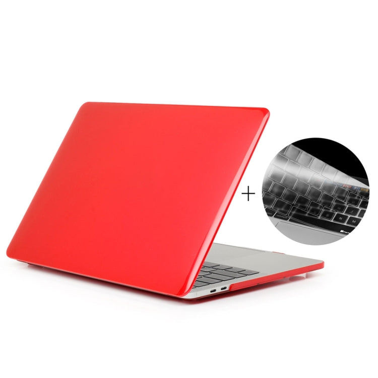 ENKAY Hat-Prince 2 in 1 Crystal Hard Shell Plastic Protective Case + Europe Version Ultra-thin TPU Keyboard Protector Cover for 2016 MacBook Pro 13.3 Inch with Touch Bar (A1706) (Red) - MacBook Pro Cases by ENKAY | Online Shopping South Africa | PMC Jewellery | Buy Now Pay Later Mobicred