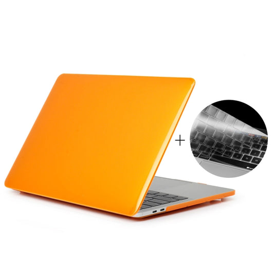 ENKAY Hat-Prince 2 in 1 Crystal Hard Shell Plastic Protective Case + Europe Version Ultra-thin TPU Keyboard Protector Cover for 2016 MacBook Pro 15.4 Inch with Touch Bar (A1707) (Orange) - MacBook Pro Cases by ENKAY | Online Shopping South Africa | PMC Jewellery | Buy Now Pay Later Mobicred