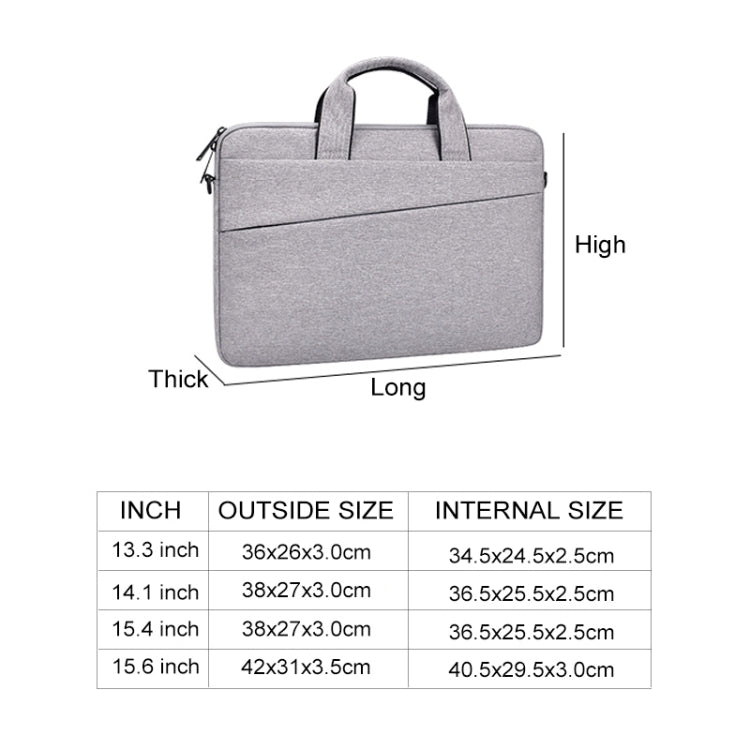 ST03S 15.4 inch Double Side Pockets Wearable Oxford Cloth Soft Handle Portable Laptop Tablet Bag(Grey) - 15 inch by PMC Jewellery | Online Shopping South Africa | PMC Jewellery | Buy Now Pay Later Mobicred