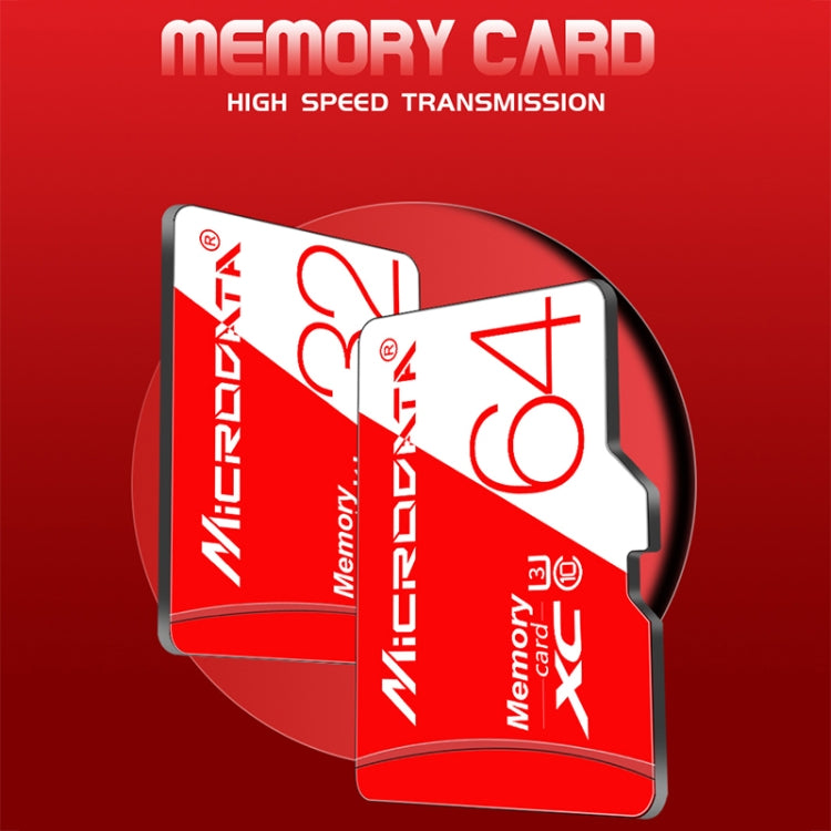 MICRODATA 64GB High Speed U3 Red and White TF(Micro SD) Memory Card - free shipping - PMC TechLife - Order now!