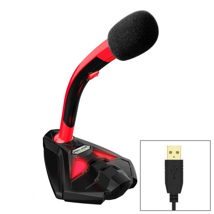 K1 Desktop Omnidirectional USB Wired Mic Condenser Microphone with Phone Holder, Compatible with PC / Mac for Live Broadcast, Show, KTV, etc(Black + Red) - Microphone by PMC Jewellery | Online Shopping South Africa | PMC Jewellery | Buy Now Pay Later Mobicred