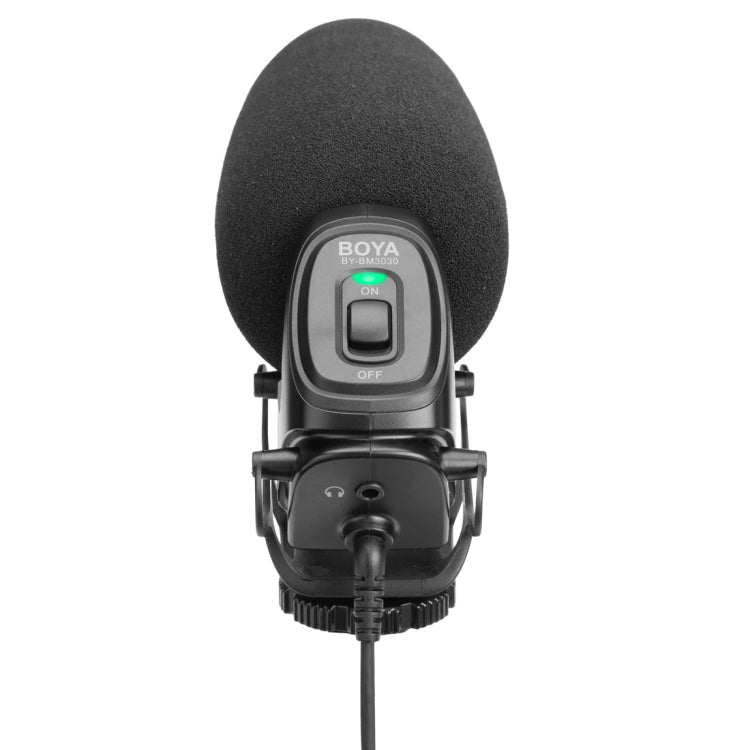 BOYA BY-BM3030 Shotgun Super-cardioid Condenser Broadcast Microphone with Windshield for Canon / Nikon / Sony DSLR Cameras (Black) - Camera Microphone by BOYA | Online Shopping South Africa | PMC Jewellery | Buy Now Pay Later Mobicred