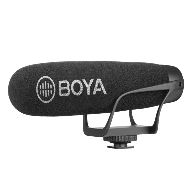 BOYA BY-BM2021 Shotgun Super-Cardioid Condenser Broadcast Microphone with Windshield for Canon / Nikon / Sony DSLR Cameras, Smartphones (Black) - Camera Microphone by BOYA | Online Shopping South Africa | PMC Jewellery | Buy Now Pay Later Mobicred