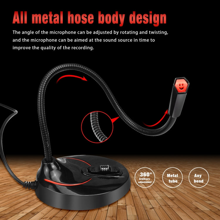 HXSJ F12 360 Degrees Bendable Drive-free USB Computer Microphone, Cable Length: 2.2m - Microphone by HXSJ | Online Shopping South Africa | PMC Jewellery | Buy Now Pay Later Mobicred