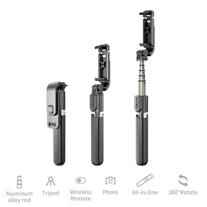 L03 Aluminum Alloy Foldable Bluetooth Tripod Selfie Stick (Black) - Selfie Sticks by PMC Jewellery | Online Shopping South Africa | PMC Jewellery | Buy Now Pay Later Mobicred