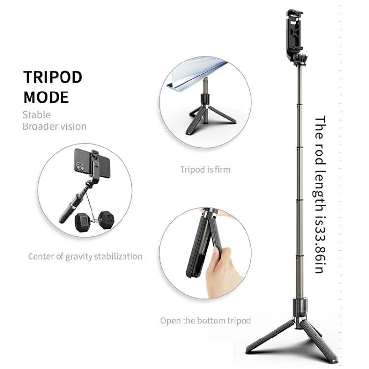 L03 Aluminum Alloy Foldable Bluetooth Tripod Selfie Stick (Black) - Selfie Sticks by PMC Jewellery | Online Shopping South Africa | PMC Jewellery | Buy Now Pay Later Mobicred