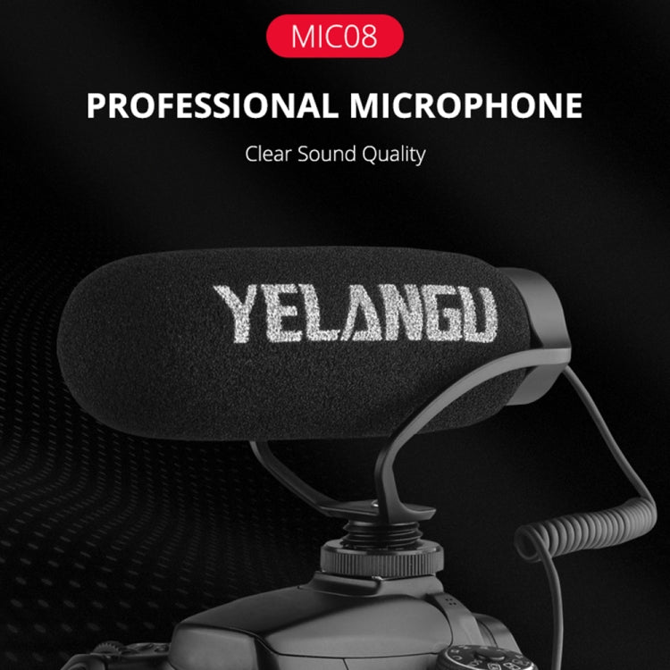 YELANGU MIC08 Video Shotgun Microphone with 3.5mm Audio Cable for DSLR & DV Camcorder(Black) - Camera Microphone by YELANGU | Online Shopping South Africa | PMC Jewellery | Buy Now Pay Later Mobicred