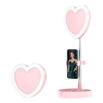 G5 Heart Shape Multi-function Live Broadcast Beauty Fill Light Mobile Phone Holder (Pink) - Selfie Light by PMC Jewellery | Online Shopping South Africa | PMC Jewellery | Buy Now Pay Later Mobicred