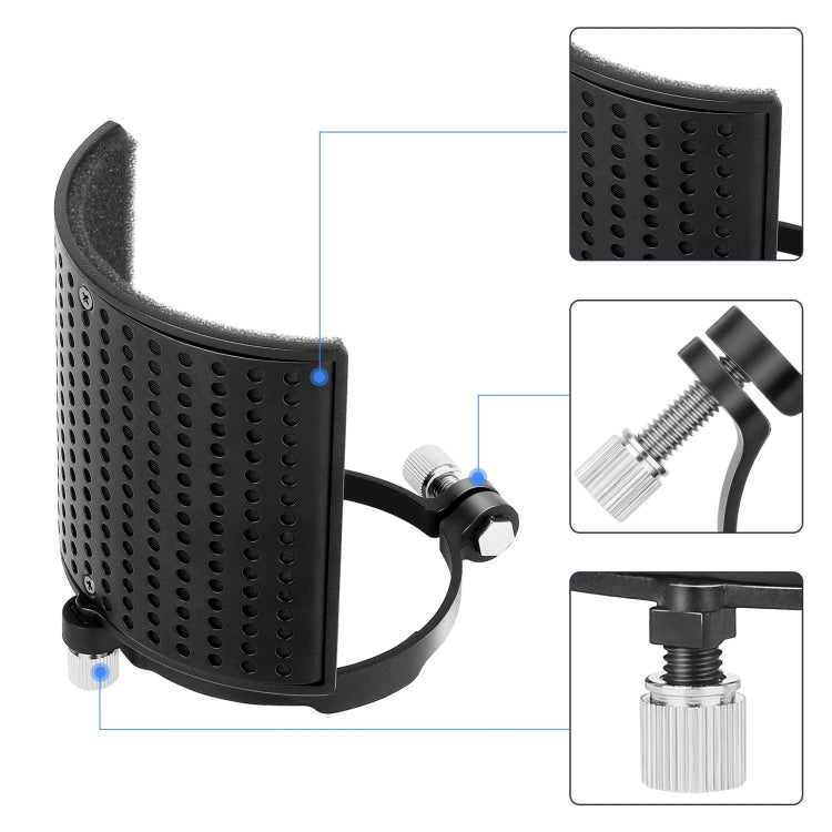 TEYUN PS-4x3 Condenser Microphone U-shaped Blowout Cover Desktop Bracket Audio Accessory Clip(Black) - Stand by TEYUN | Online Shopping South Africa | PMC Jewellery | Buy Now Pay Later Mobicred