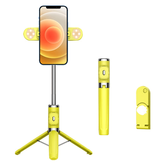 M01S Bluetooth Remote Control Dual Fill Light Tripod Selfie Stick (Yellow) - Selfie Light by PMC Jewellery | Online Shopping South Africa | PMC Jewellery | Buy Now Pay Later Mobicred