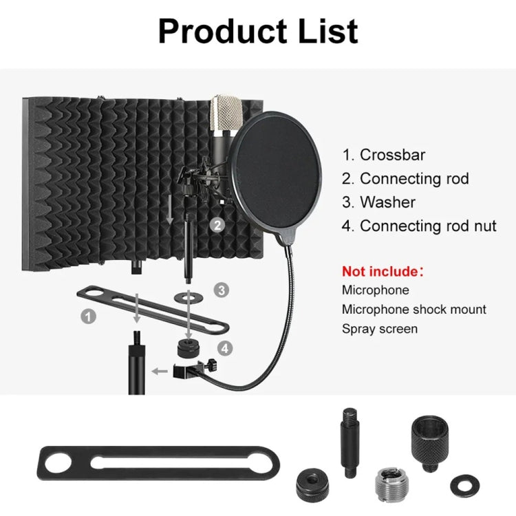 XTUGA P73 Foldable Recording Microphone Isolation Shield - Windshield by XTUGA | Online Shopping South Africa | PMC Jewellery | Buy Now Pay Later Mobicred