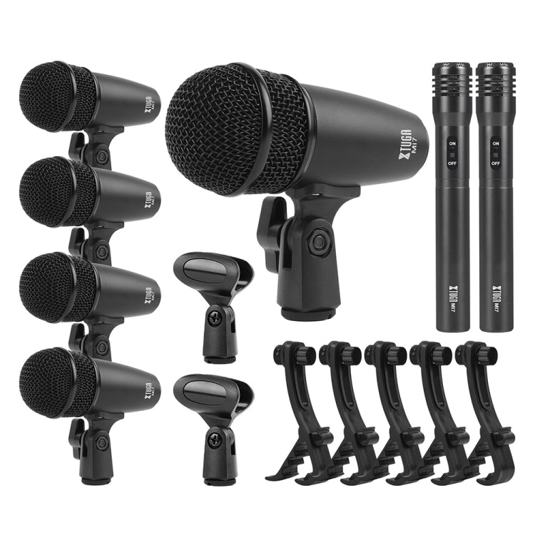 XTUGA MI7-A 7-Piece Wired Dynamic Drum Mic Kit Kick Bass Tom/Snare Cymbals Microphone Set - Microphone by XTUGA | Online Shopping South Africa | PMC Jewellery | Buy Now Pay Later Mobicred