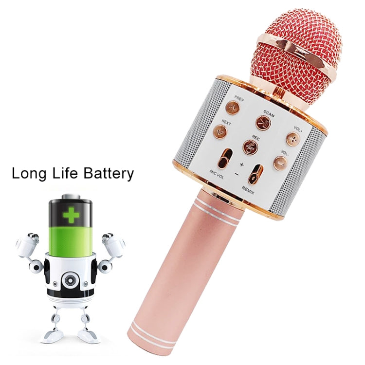 WS-858 Metal High Sound Quality Handheld KTV Karaoke Recording Bluetooth Wireless Microphone, for Notebook, PC, Speaker, Headphone, iPad, iPhone, Galaxy, Huawei, Xiaomi, LG, HTC and Other Smart Phones(Black) - Microphone by PMC Jewellery | Online Shopping South Africa | PMC Jewellery | Buy Now Pay Later Mobicred