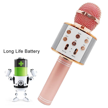 WS-858 Metal High Sound Quality Handheld KTV Karaoke Recording Bluetooth Wireless Microphone, for Notebook, PC, Speaker, Headphone, iPad, iPhone, Galaxy, Huawei, Xiaomi, LG, HTC and Other Smart Phones(Blue) - Microphone by PMC Jewellery | Online Shopping South Africa | PMC Jewellery | Buy Now Pay Later Mobicred