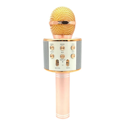 WS-858 Metal High Sound Quality Handheld KTV Karaoke Recording Bluetooth Wireless Microphone, for Notebook, PC, Speaker, Headphone, iPad, iPhone, Galaxy, Huawei, Xiaomi, LG, HTC and Other Smart Phones(Rose Gold) - Microphone by PMC Jewellery | Online Shopping South Africa | PMC Jewellery | Buy Now Pay Later Mobicred