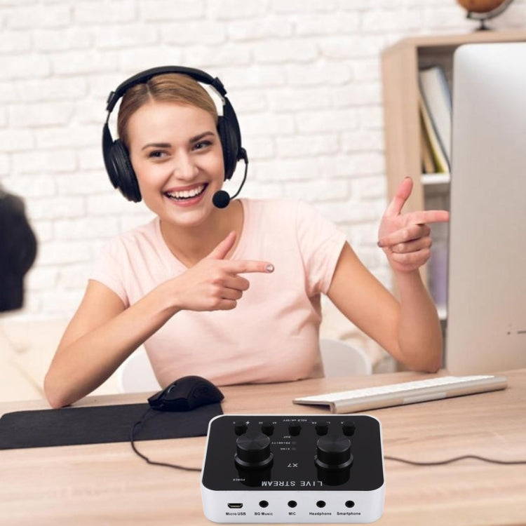 X7 Live Broadcast Audio USB Headset Microphone Webcast Entertainment Streamer Sound Card for Phone, Computer PC - USB Sound by PMC Jewellery | Online Shopping South Africa | PMC Jewellery | Buy Now Pay Later Mobicred