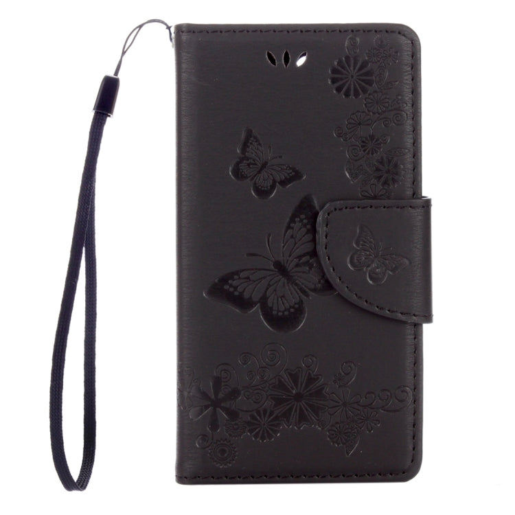 For Sony Xperia X Compact Butterflies Embossing Horizontal Flip Leather Case with Holder & Card Slots & Wallet & Lanyard(Black) - Sony Cases by PMC Jewellery | Online Shopping South Africa | PMC Jewellery