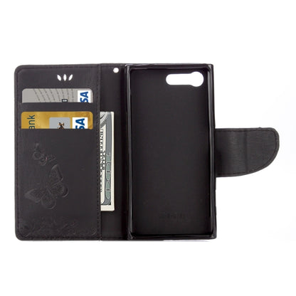 For Sony Xperia X Compact Butterflies Embossing Horizontal Flip Leather Case with Holder & Card Slots & Wallet & Lanyard(Black) - Sony Cases by PMC Jewellery | Online Shopping South Africa | PMC Jewellery