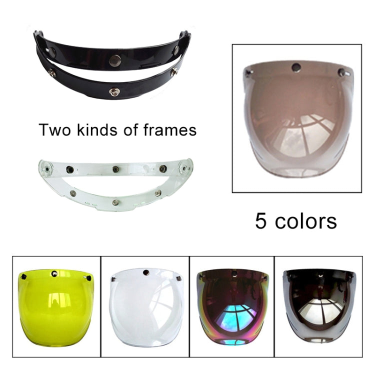 Soman Motorcycle Bubble Visor Open Face Helmet Visor Helmet Windshield Shield with Transparent Frame(Mirror) - Helmets by SOMAN | Online Shopping South Africa | PMC Jewellery | Buy Now Pay Later Mobicred