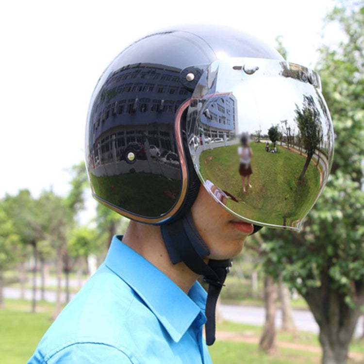 Soman Motorcycle Bubble Visor Open Face Helmet Visor Helmet Windshield Shield with Transparent Frame(Mirror) - Helmets by SOMAN | Online Shopping South Africa | PMC Jewellery | Buy Now Pay Later Mobicred