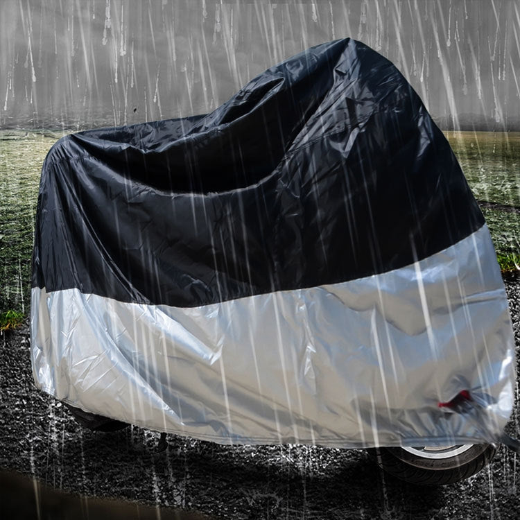 210D Oxford Cloth Motorcycle Electric Car Rainproof Dust-proof Cover, Size: XXXL (Black Silver) - Raincoat by PMC Jewellery | Online Shopping South Africa | PMC Jewellery | Buy Now Pay Later Mobicred