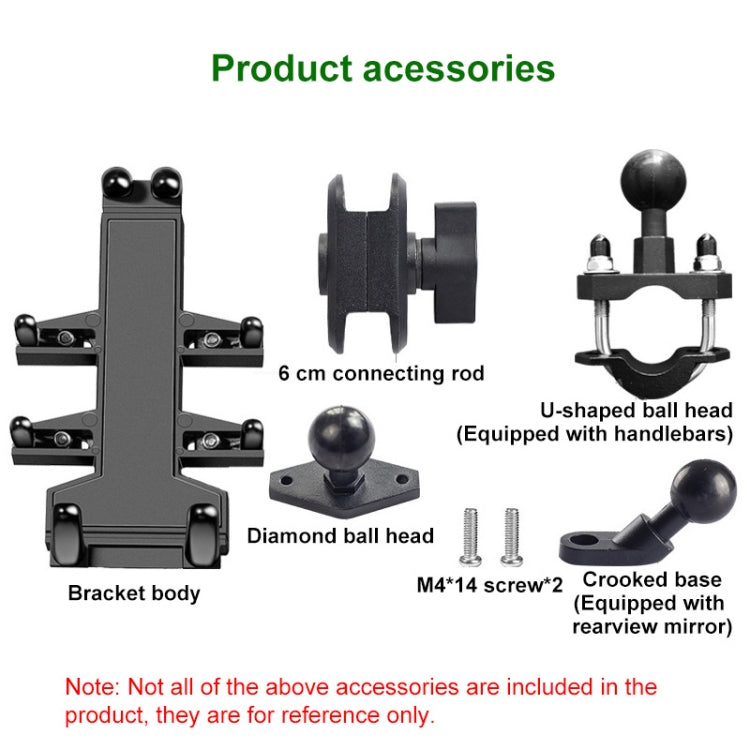 M8 Bolt Ball-Head Motorcycle Multi-function Eight-jaw Aluminum Phone Navigation Holder Bracket - Holder by PMC TechLife | Online Shopping South Africa | PMC TechLife | Buy Now Pay Later Mobicred