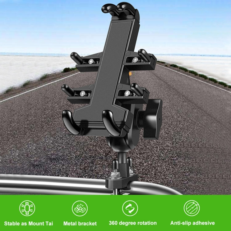 U-shaped Bolt Ball-Head Motorcycle Handlebar Multi-function Eight-jaw Aluminum Phone Navigation Holder Bracket with Anti-theft Knobs - Holder by PMC Jewellery | Online Shopping South Africa | PMC Jewellery | Buy Now Pay Later Mobicred