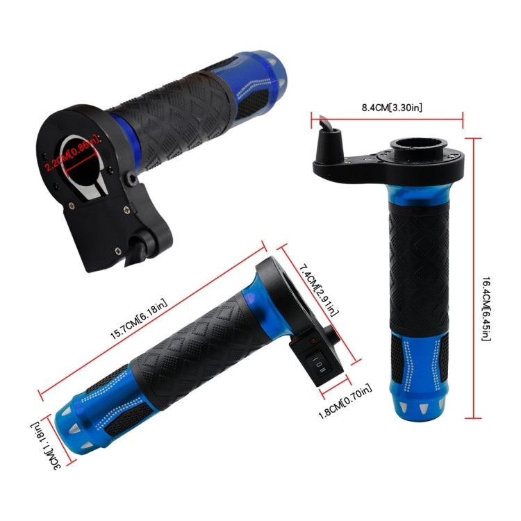 CS-764A2 12V Motorcycle Scooter Aluminum Alloy Electric Hand Grip Cover Heated Grip Handlebar(Blue) - Grips by PMC Jewellery | Online Shopping South Africa | PMC Jewellery | Buy Now Pay Later Mobicred