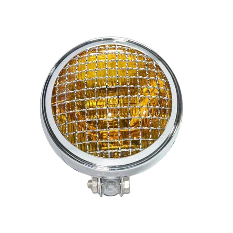 Motorcycle Silver Shell Harley Headlight Retro Lamp LED Light Modification Accessories (Yellow) - Headlights by PMC Jewellery | Online Shopping South Africa | PMC Jewellery | Buy Now Pay Later Mobicred