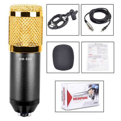 BM-800 3.5mm Studio Recording Wired Condenser Sound Microphone with Shock Mount, Compatible with PC / Mac for Live Broadcast Show, KTV, etc.(Black) - Microphone by PMC Jewellery | Online Shopping South Africa | PMC Jewellery | Buy Now Pay Later Mobicred