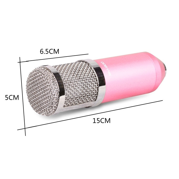 BM-800 3.5mm Studio Recording Wired Condenser Sound Microphone with Shock Mount, Compatible with PC / Mac for Live Broadcast Show, KTV, etc.(Pink) - Microphone by PMC Jewellery | Online Shopping South Africa | PMC Jewellery | Buy Now Pay Later Mobicred