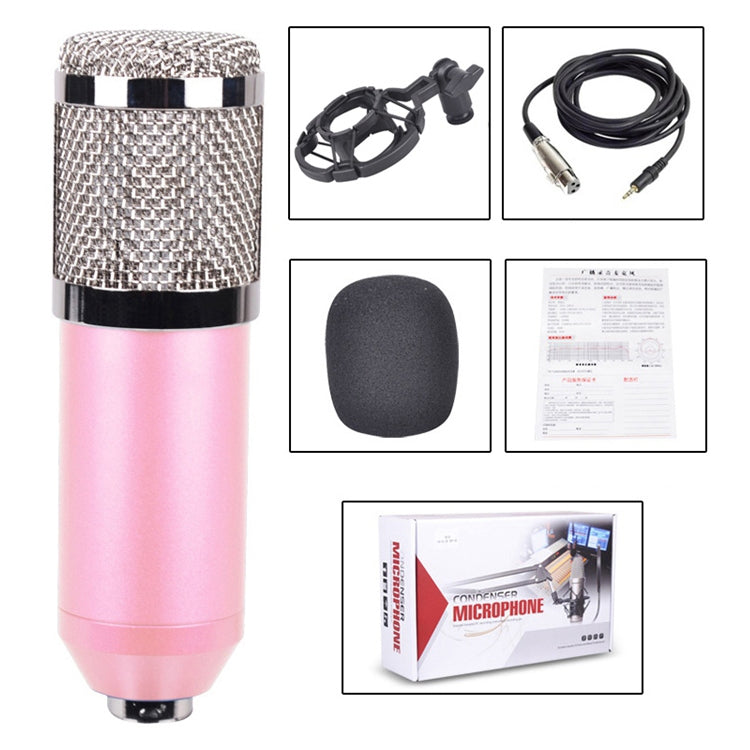 BM-800 3.5mm Studio Recording Wired Condenser Sound Microphone with Shock Mount, Compatible with PC / Mac for Live Broadcast Show, KTV, etc.(Pink) - Microphone by PMC Jewellery | Online Shopping South Africa | PMC Jewellery | Buy Now Pay Later Mobicred