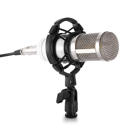 BM-800 3.5mm Studio Recording Wired Condenser Sound Microphone with Shock Mount, Compatible with PC / Mac for Live Broadcast Show, KTV, etc.(White) - Microphone by PMC Jewellery | Online Shopping South Africa | PMC Jewellery | Buy Now Pay Later Mobicred