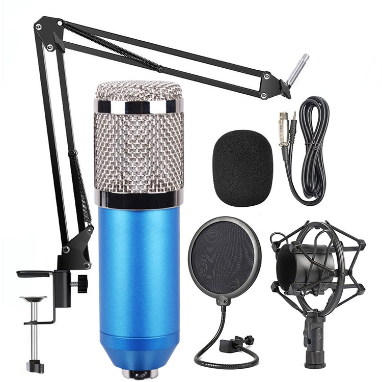 BM-800 Network K-Song Dedicated High-end Metal Shock Mount Microphone Set(Blue) - Microphone by PMC Jewellery | Online Shopping South Africa | PMC Jewellery | Buy Now Pay Later Mobicred