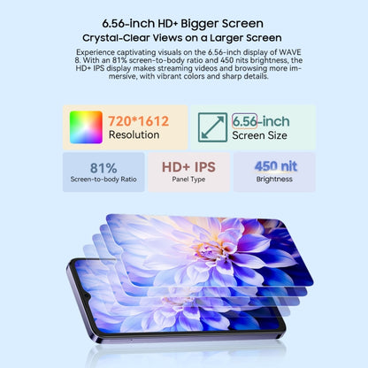 [HK Warehouse] Blackview WAVE 8, 4GB+256GB, 6.56 inch Android 14 Unisoc T606 Octa Core, Network: 4G, OTG (Blue) - Blackview by Blackview | Online Shopping South Africa | PMC Jewellery | Buy Now Pay Later Mobicred