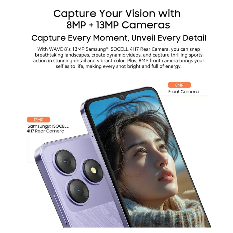 [HK Warehouse] Blackview WAVE 8, 4GB+256GB, 6.56 inch Android 14 Unisoc T606 Octa Core, Network: 4G, OTG (Purple) - Blackview by Blackview | Online Shopping South Africa | PMC Jewellery | Buy Now Pay Later Mobicred